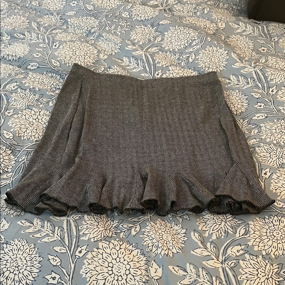 White House Black Market Charcoal Herringbone Skater Skirt